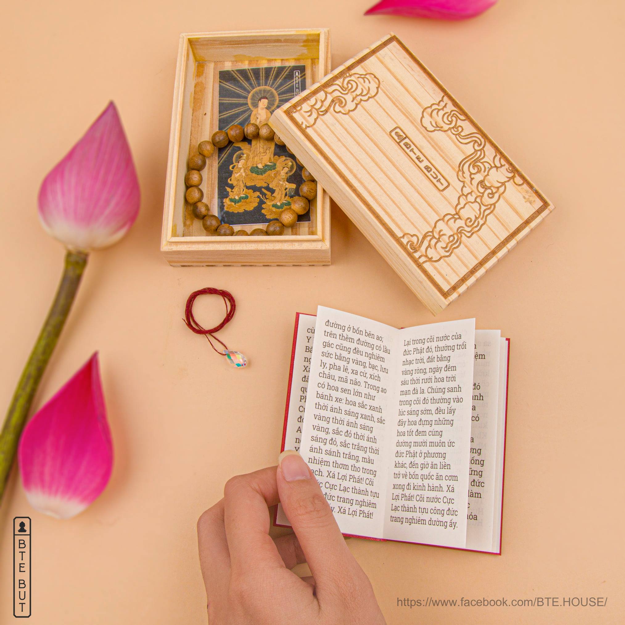 SET HỘP GỖ MỘC - KINH A DI ĐÀ