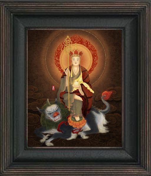 TRANH CANVAS THỤY SỸ - NGÀI ĐỊA TẠNG BÊN ĐỀ THỈNH